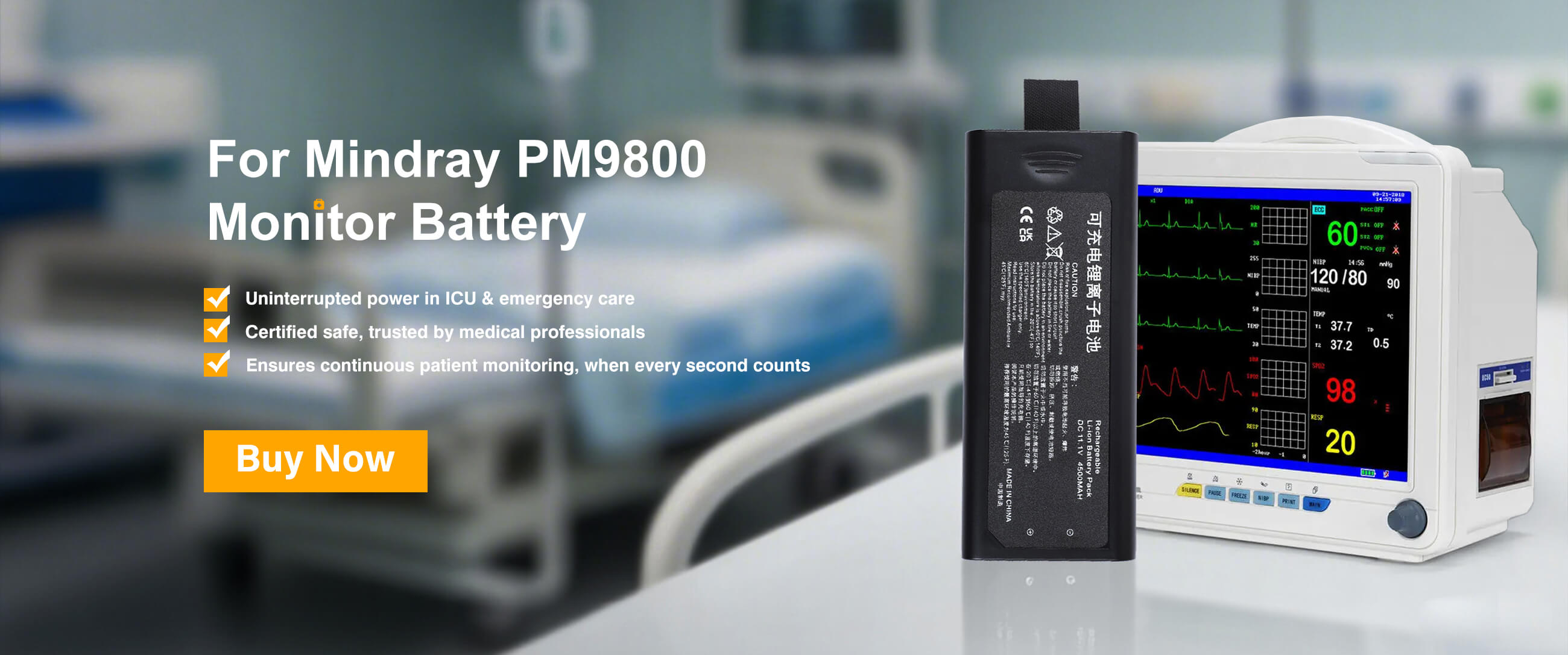 Mindray LI23S002A Medical Replacement Battery