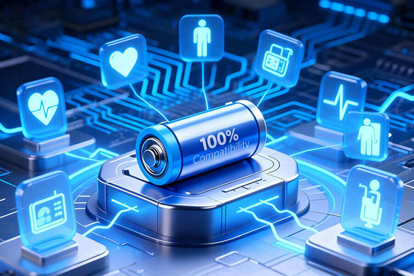 wide range of compatible medical batteries