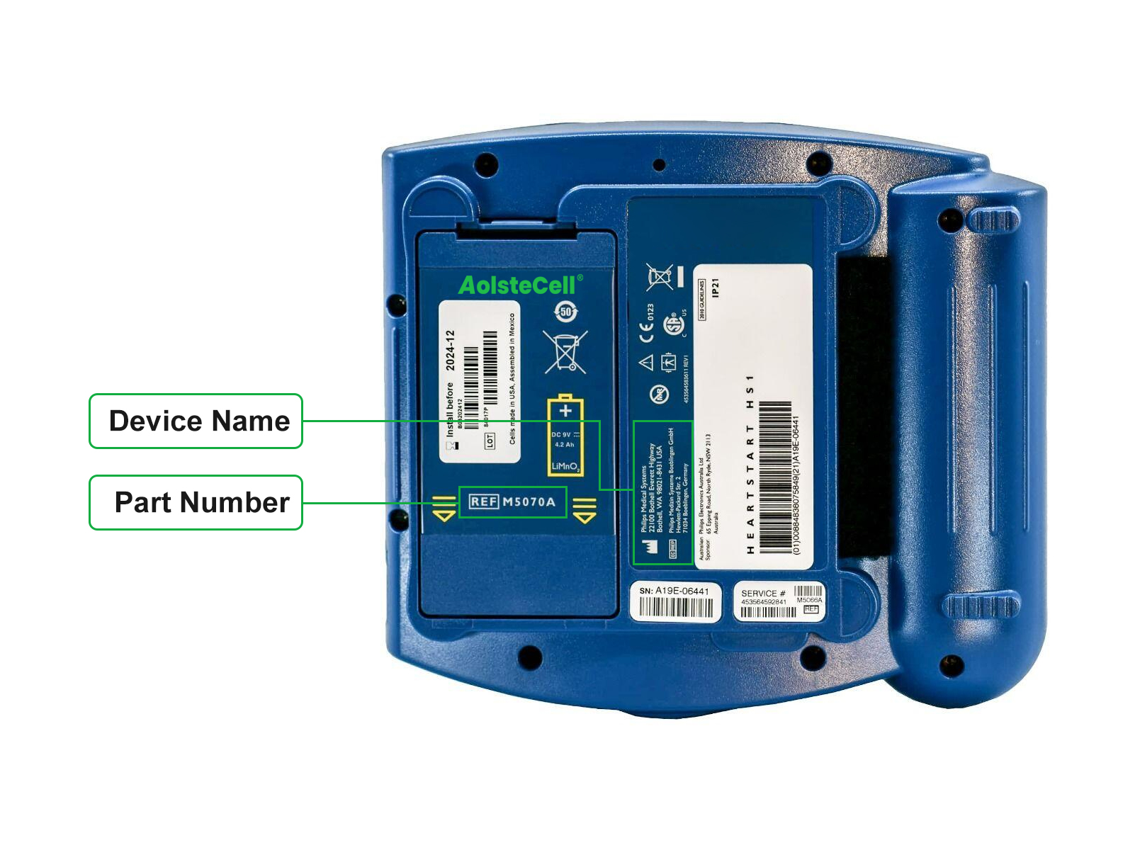 Check the Medical Device to identify the Medical Battery Model